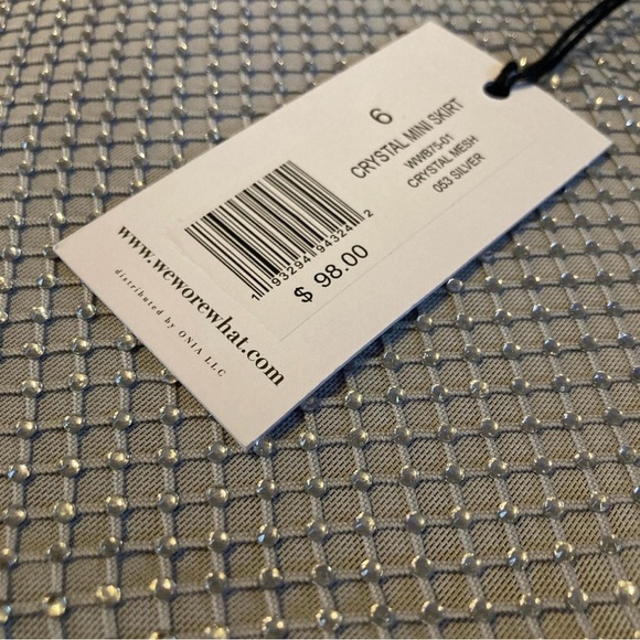 WeWoreWhat Crystal Mini Skirt Size 0 In Color Silver - Picture 7 of 7